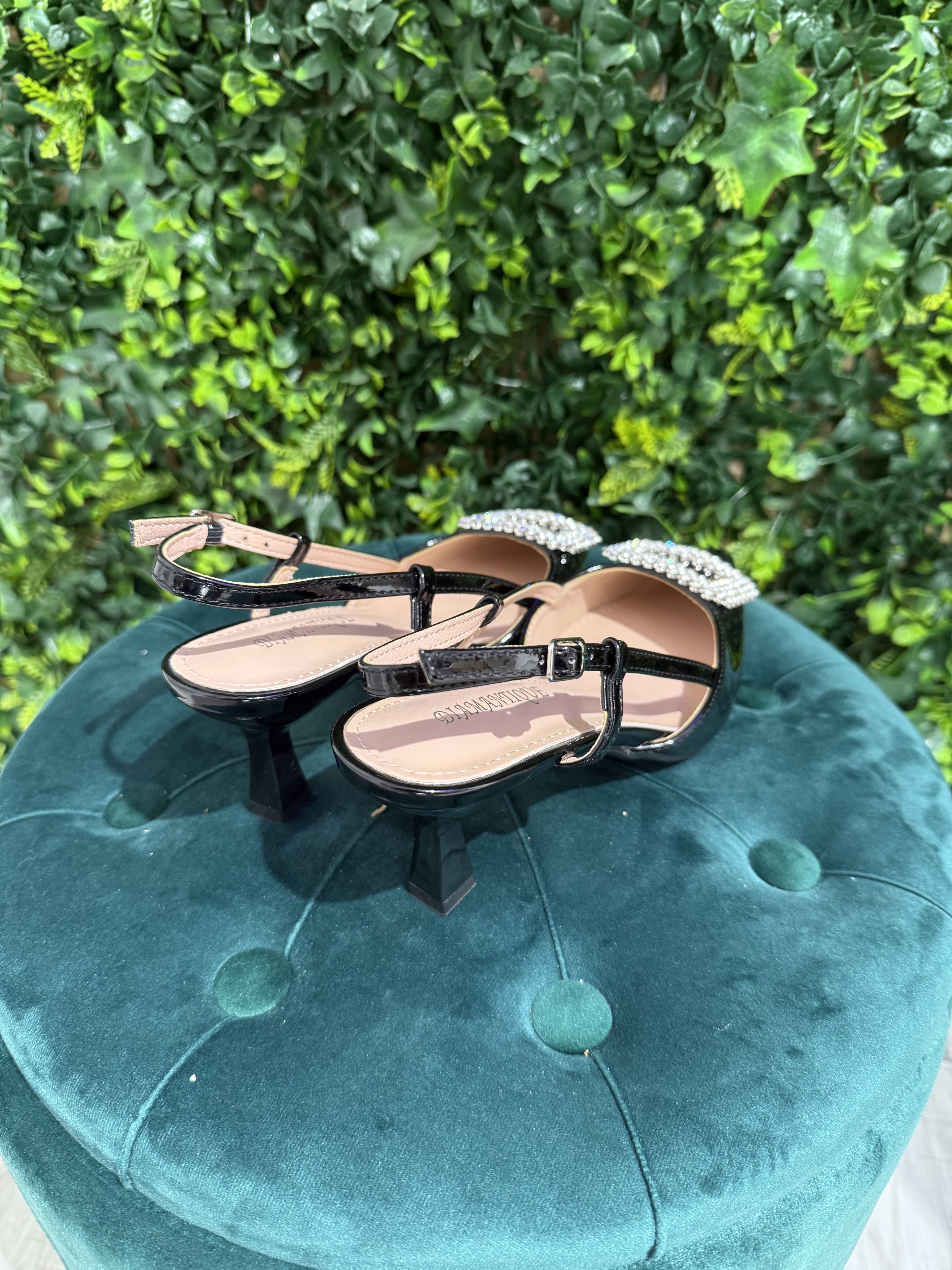 Slingback Nero con Fibbia grande