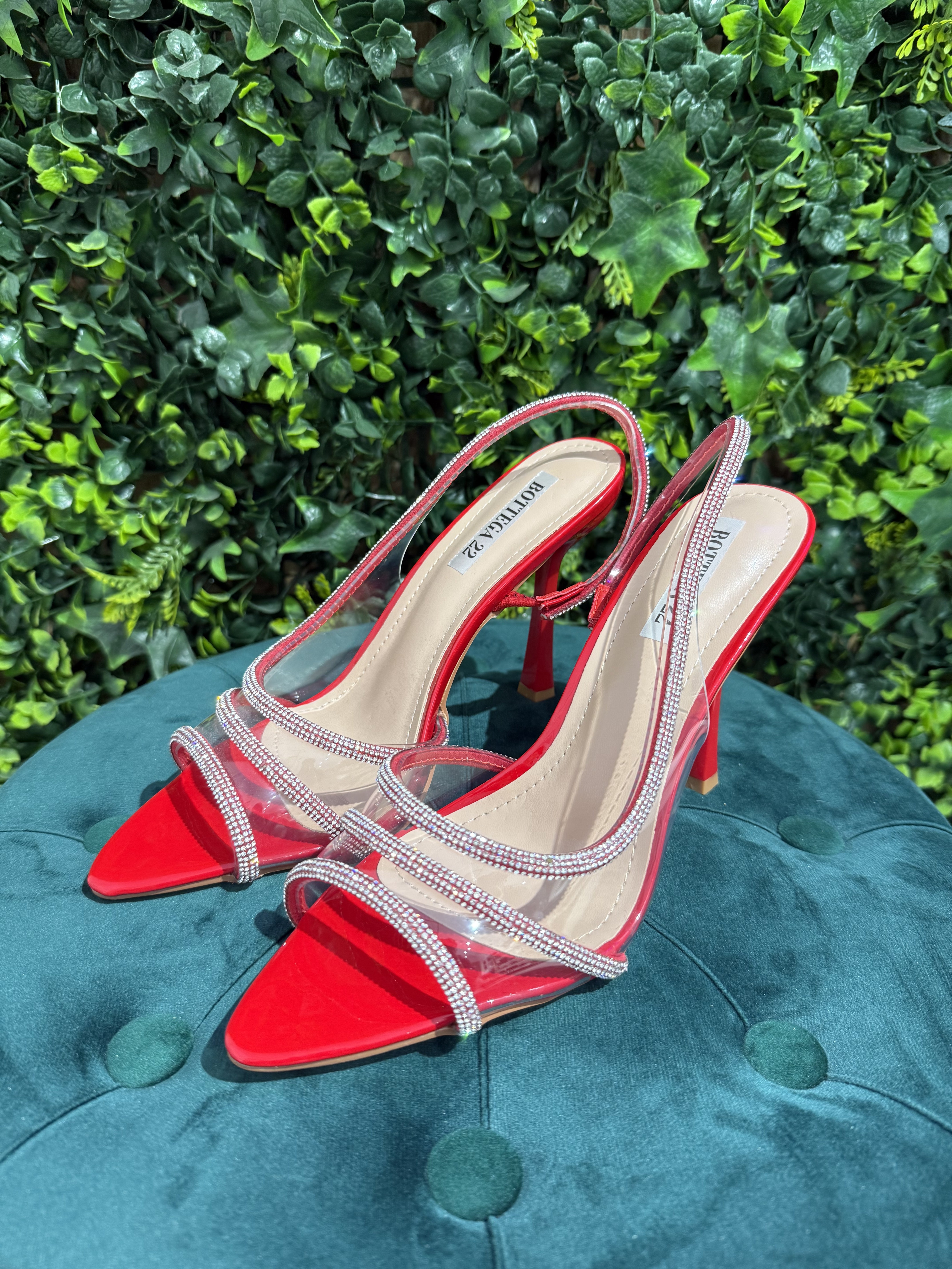 Sandalo Brillantinato Rosso