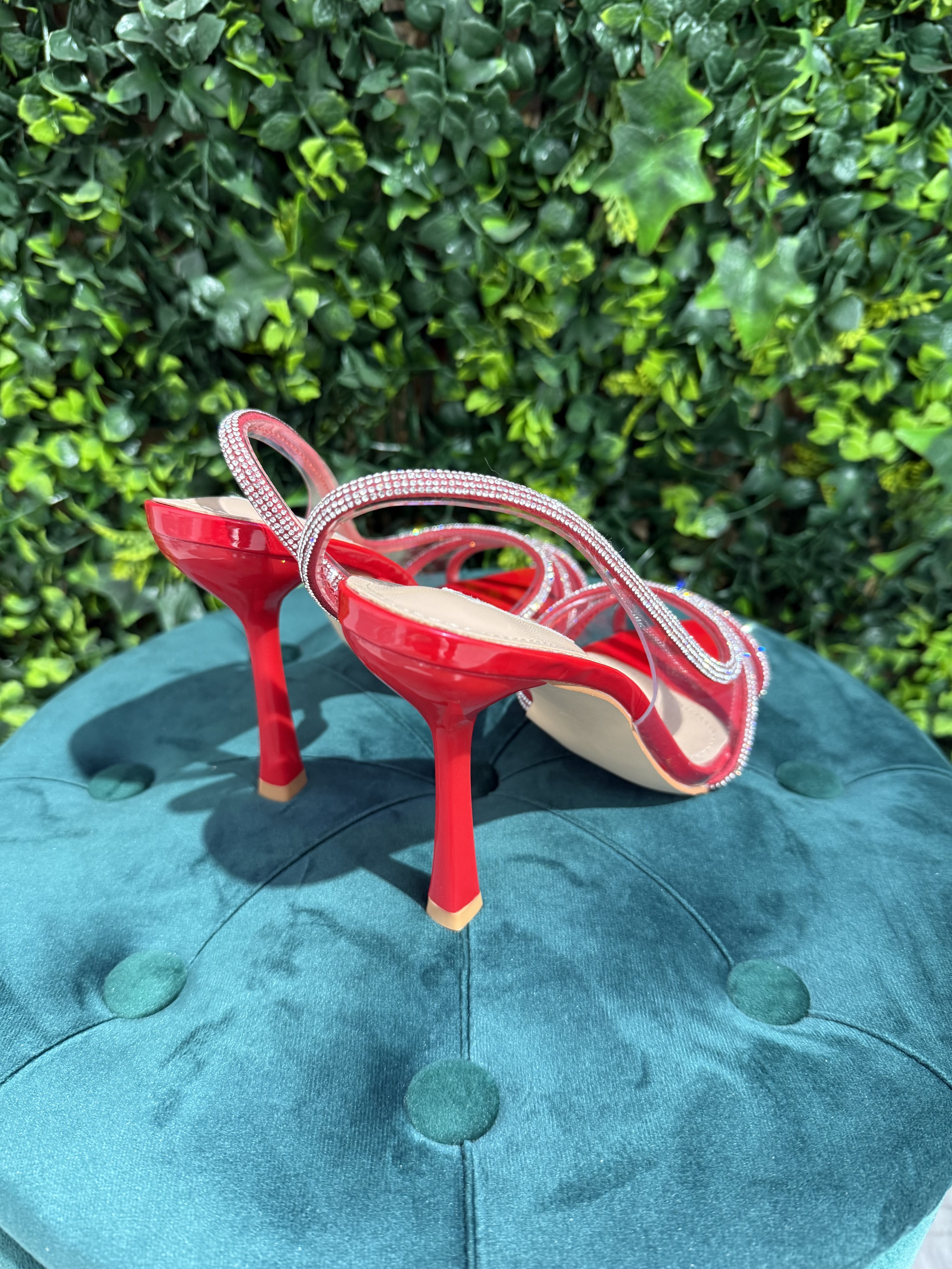 Sandalo Brillantinato Rosso