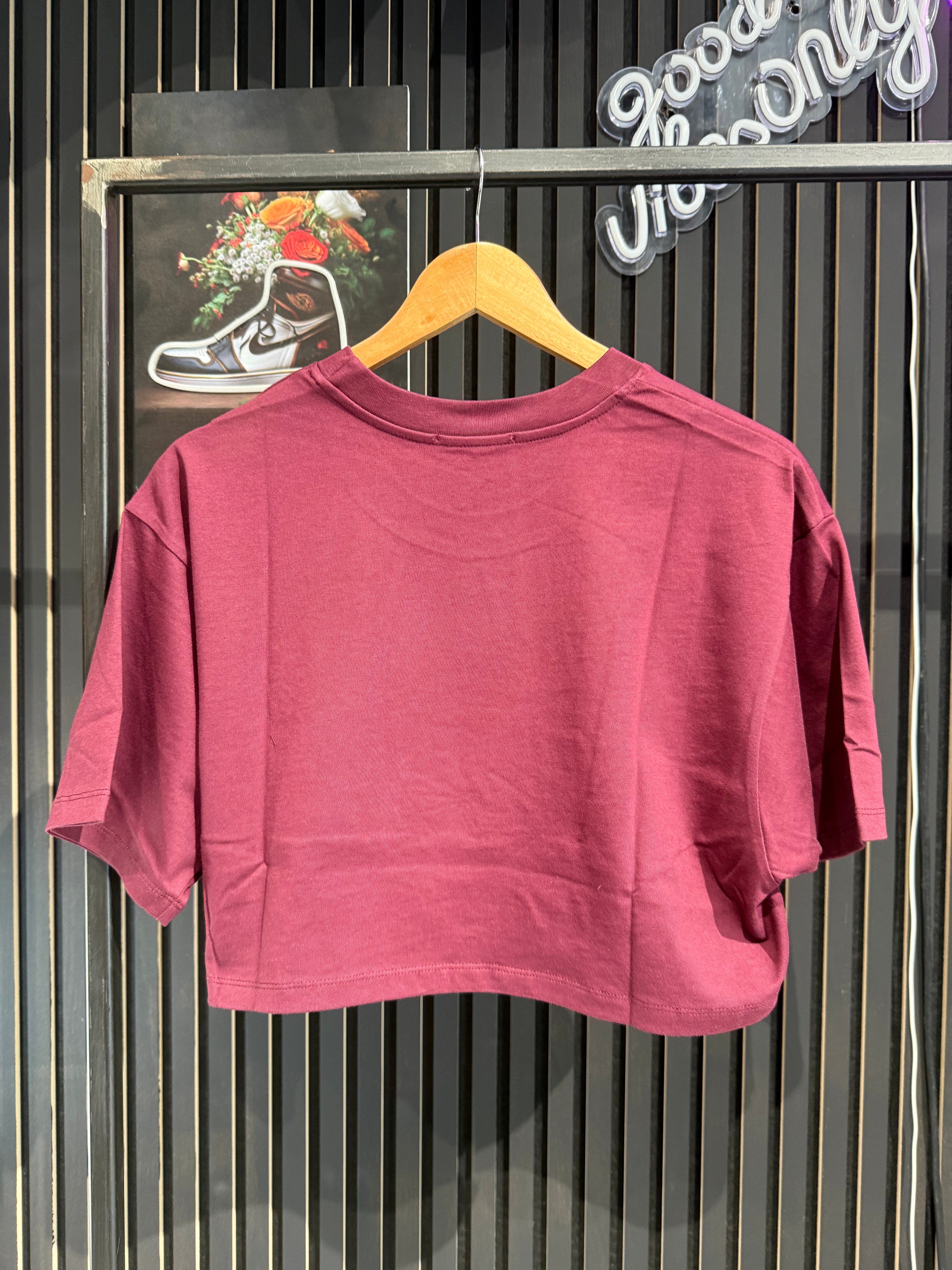Crop Top maniche corte bordeaux HINNOMINATE