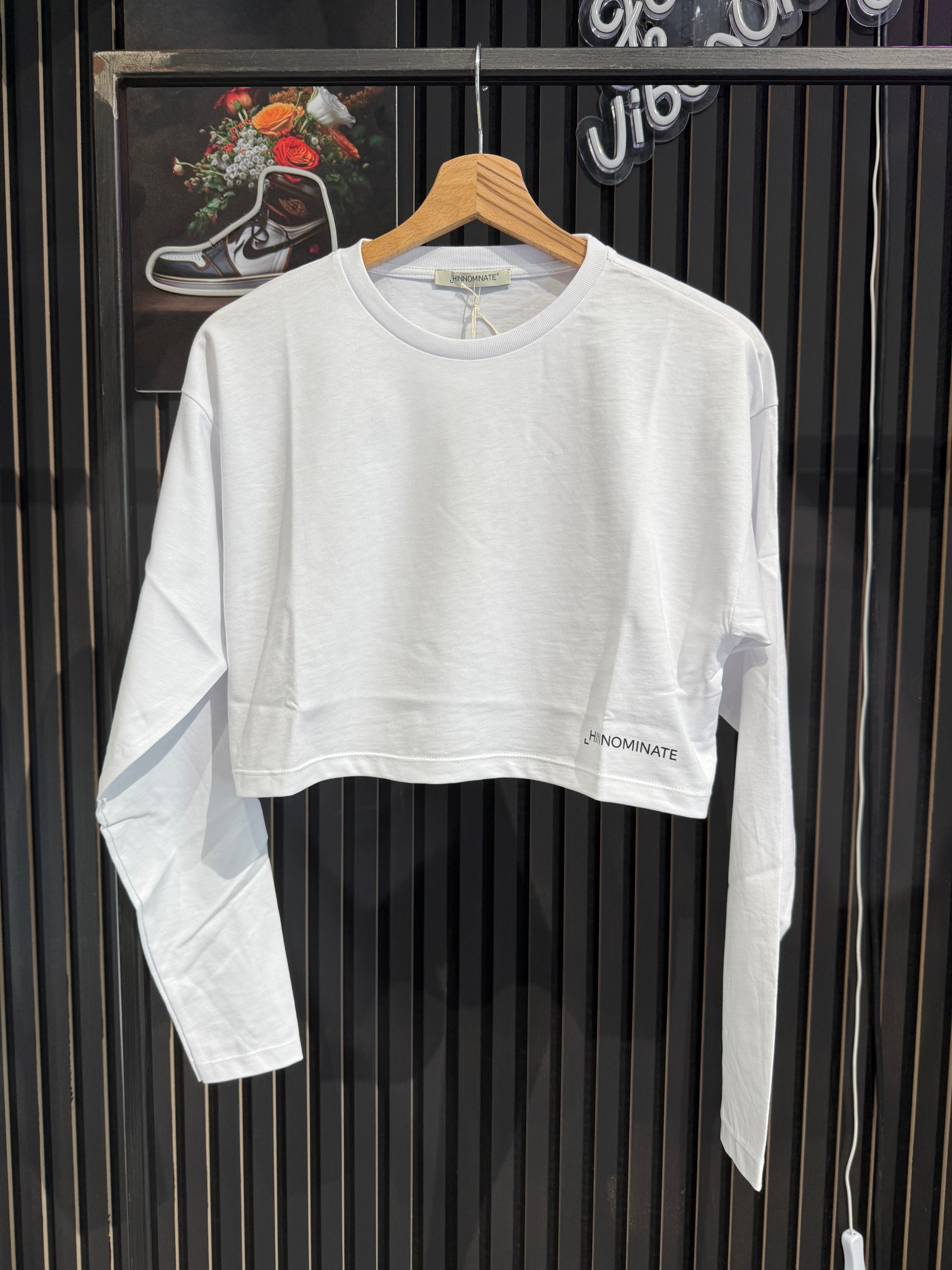 Crop Top maniche lunghe bianco HINNOMINATE
