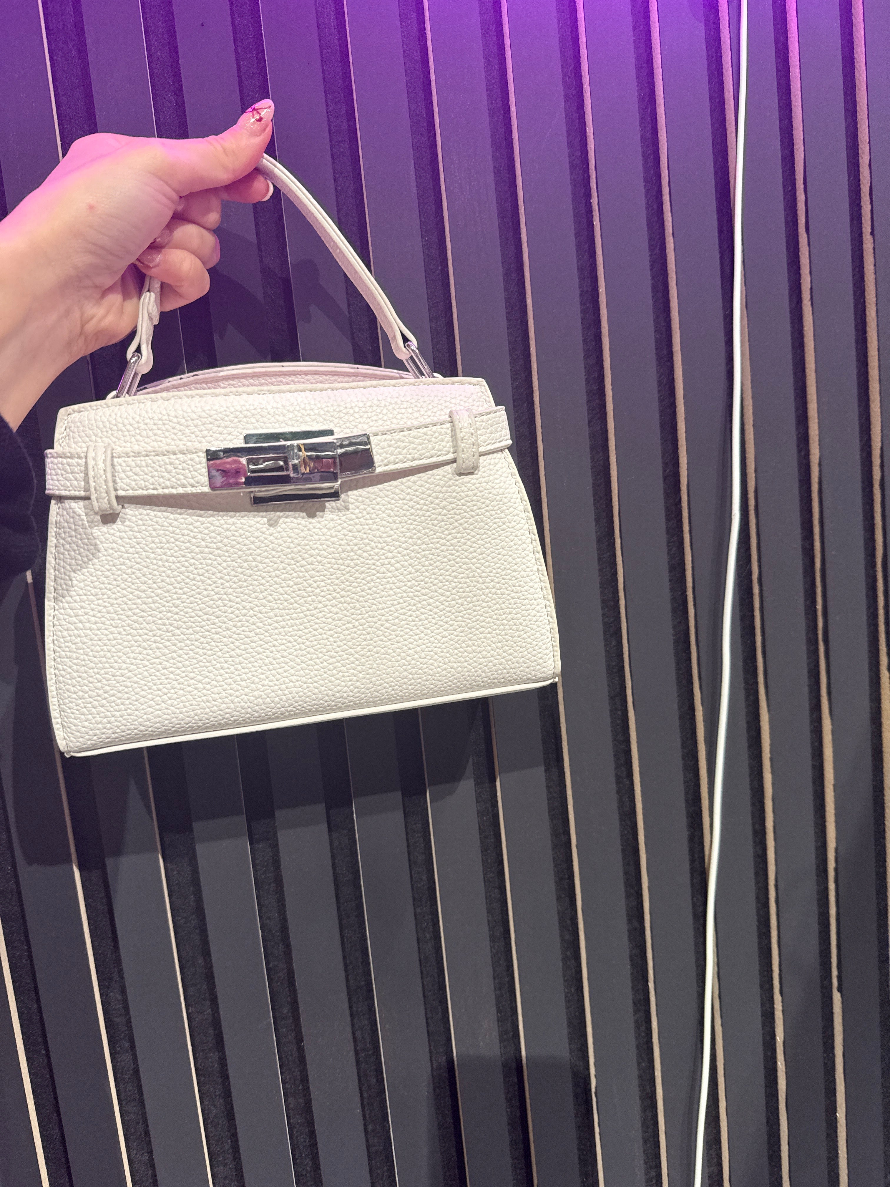 Borsa Bianca Con Dettaglio Argento