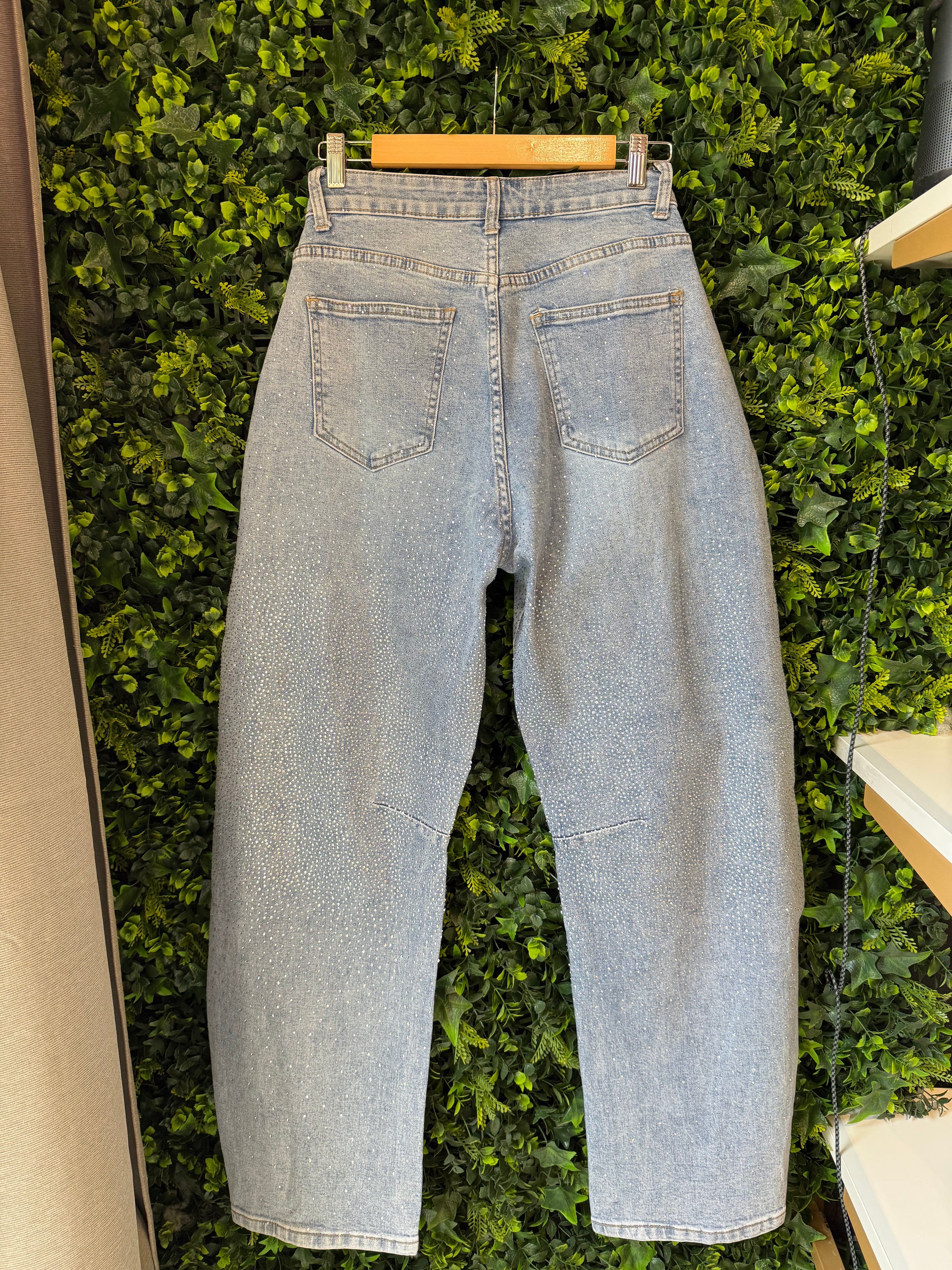 Jeans Ballon Con Brillantini