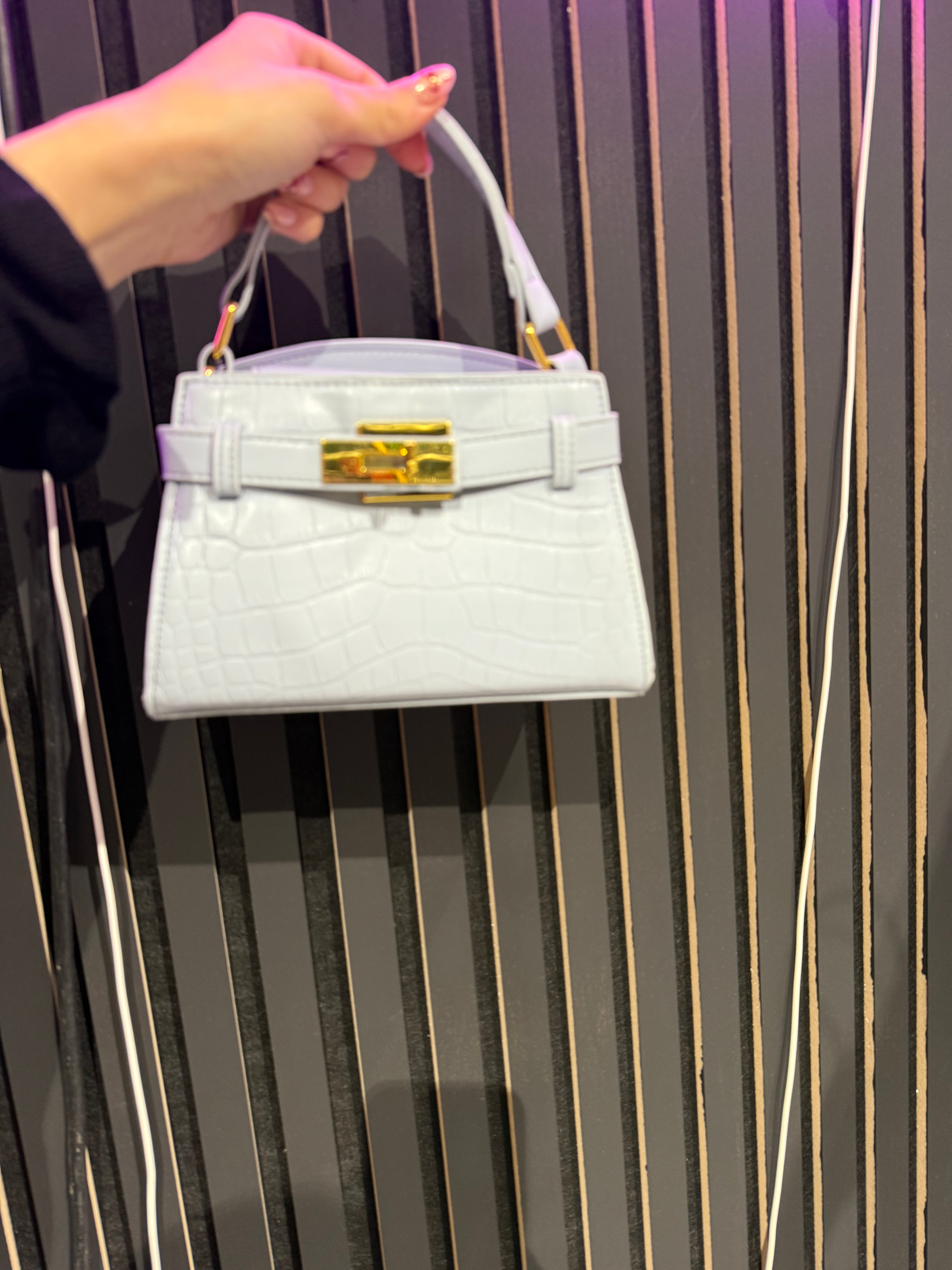 Borsa Bianca Con Dettaglio Oro