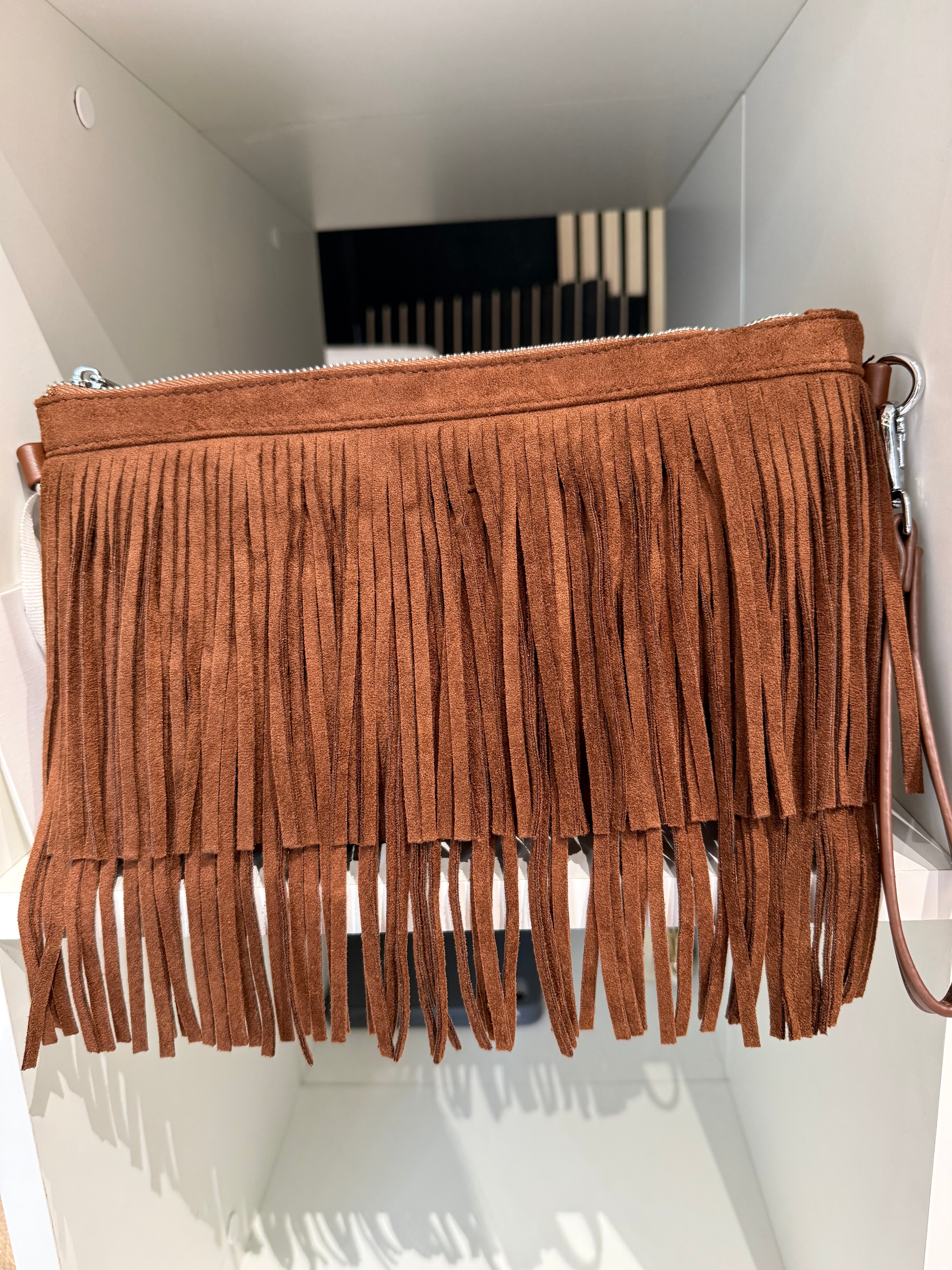 Borsa Marrone Con Frange