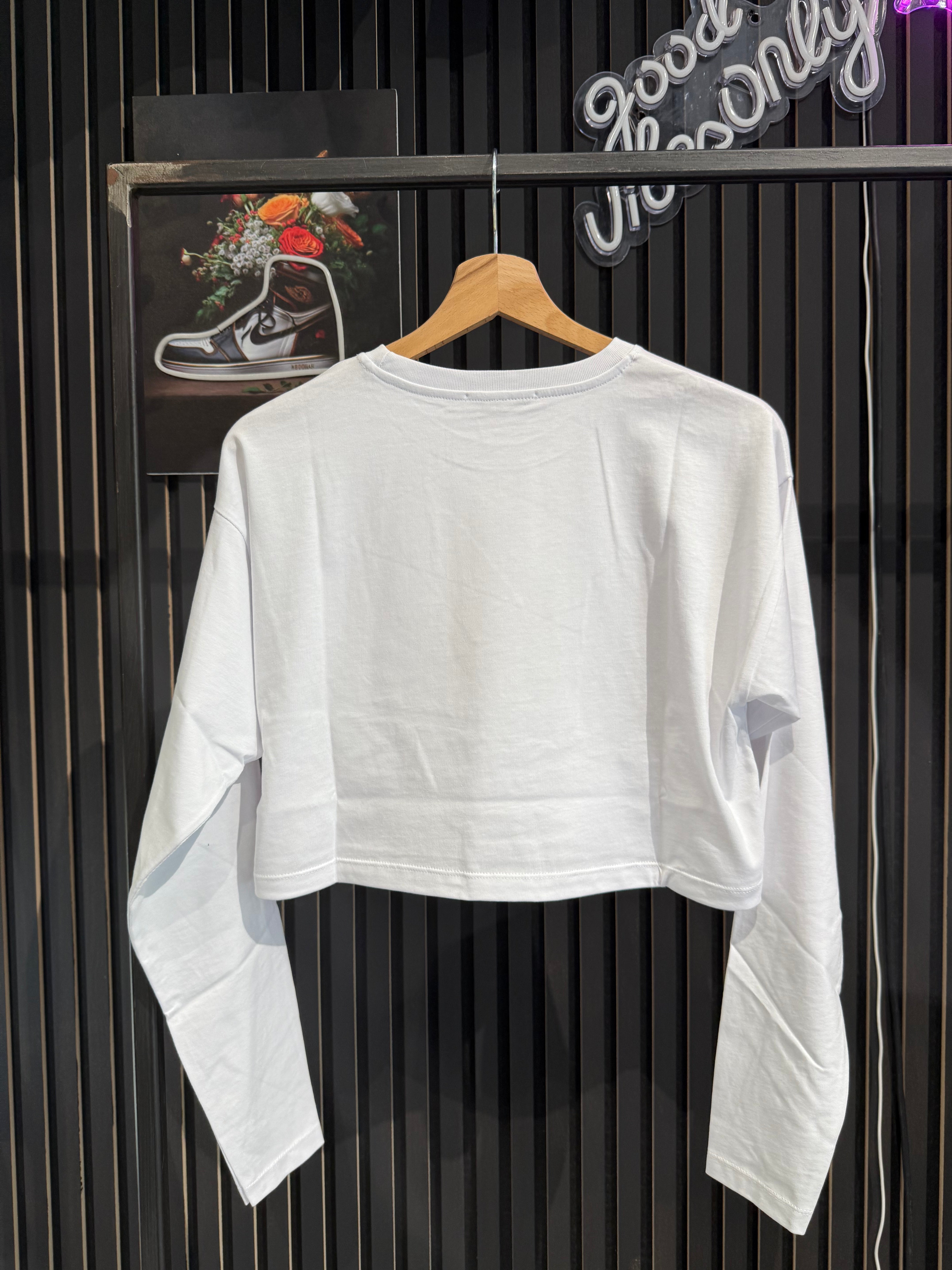 Crop Top maniche lunghe bianco HINNOMINATE